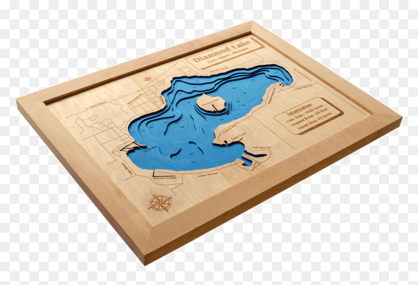 Diamond Lake 3d Map - Plywood, HD Png Download - 3d diamond png