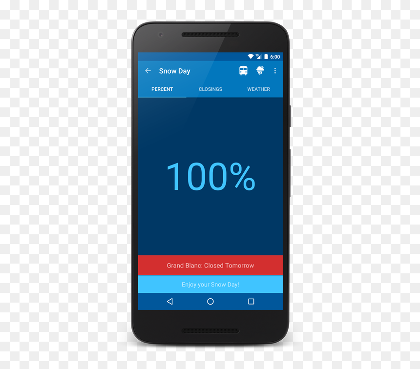 Smartphone, HD Png Download - snow day png