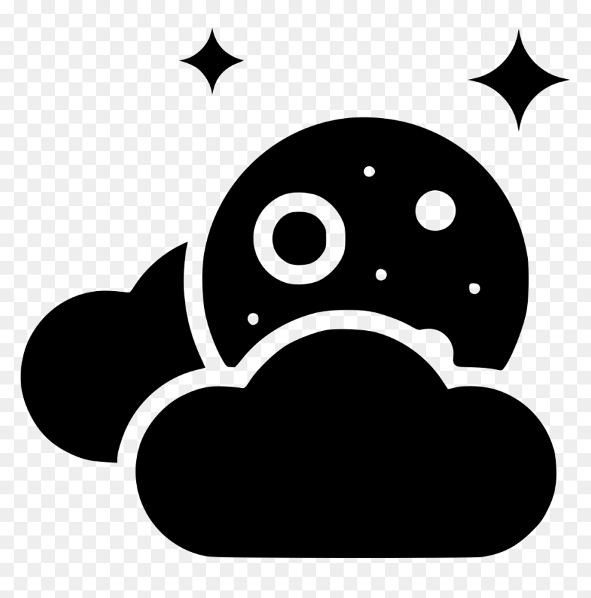 Forecast Clouds Moon Night - Animale A Blanco Y Negro Animados, HD Png Download - night clouds png