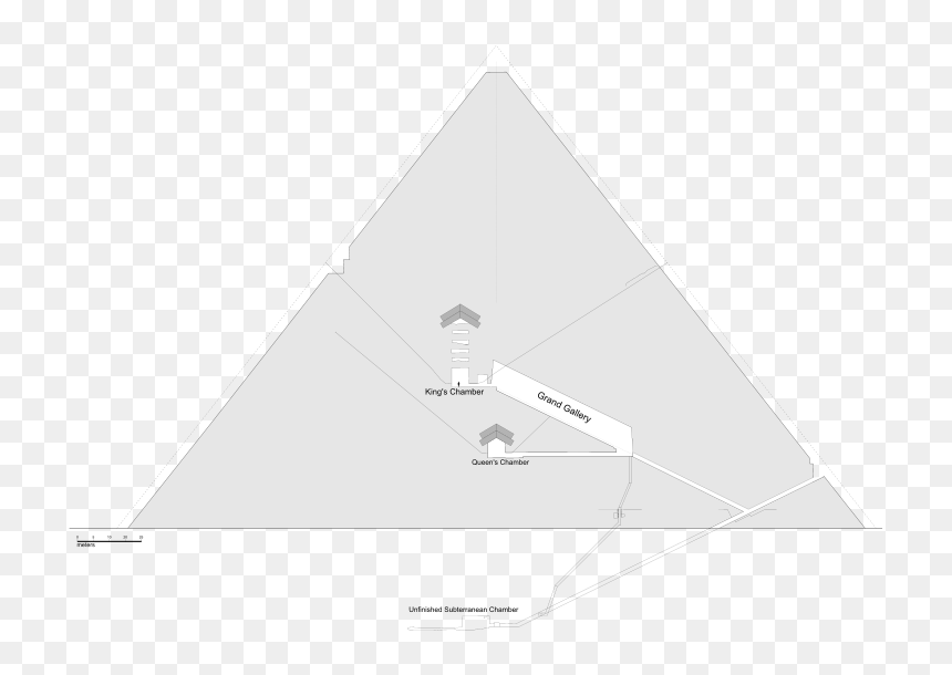 Great Pyramid Diagram, HD Png Download - egyptian pyramid png