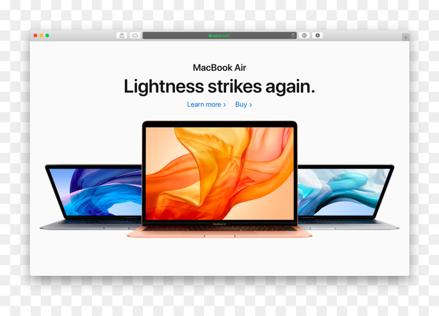 Apple Macbook Air New - Macbook Air Mid 2019, HD Png Download - macbook screen png
