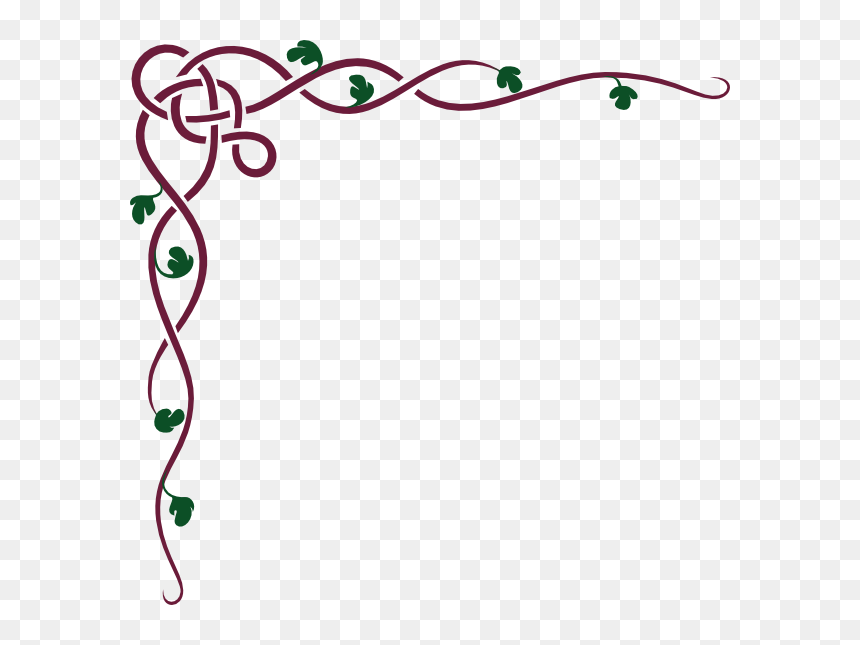 Celtic Ivy Maroon Clip Art - Vines Clipart, HD Png Download - borders png images