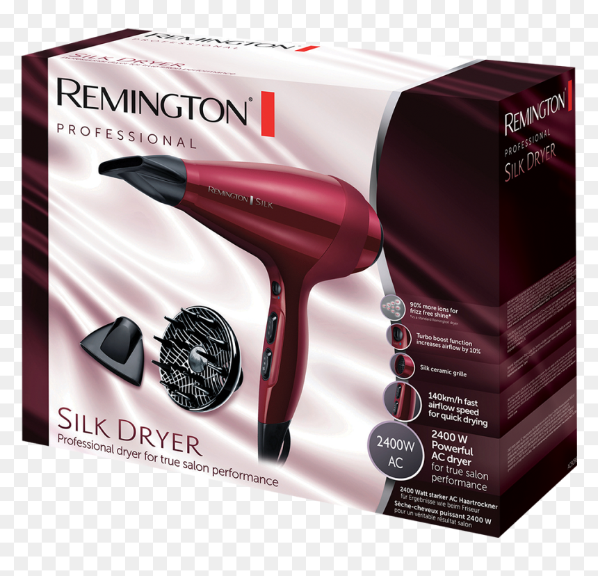 Transparent Hairdryer Png - Remington Silk Dryer Professional, Png Download - hairdryer png