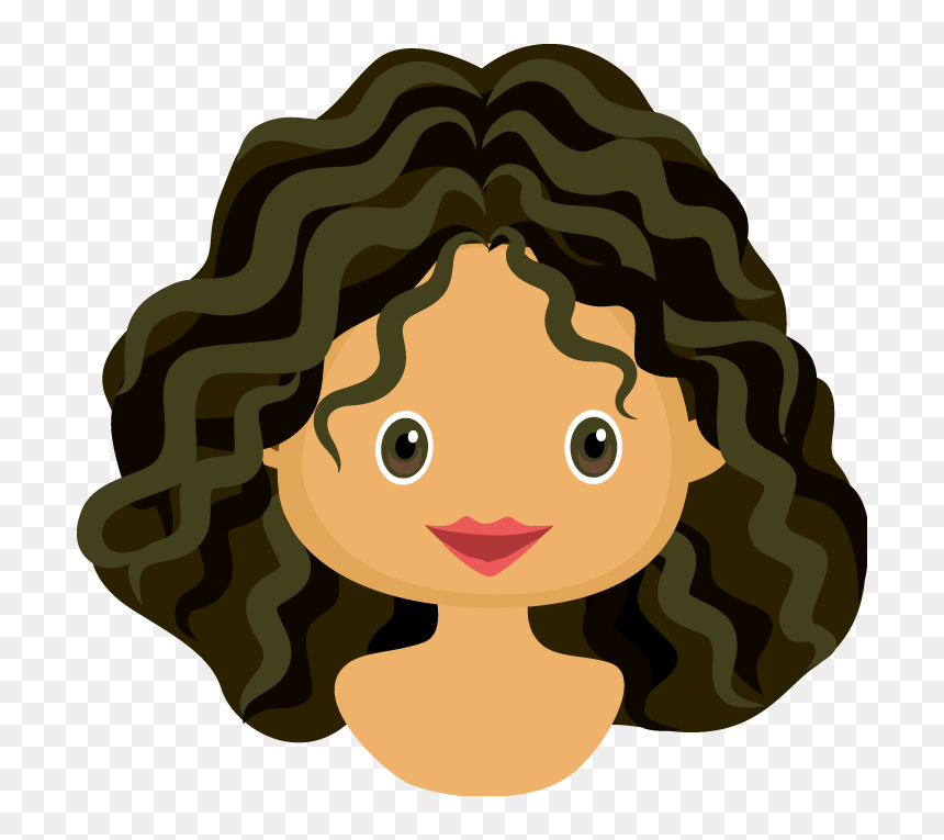 Transparent Curly Clipart - Curly Haired Clip Art, HD Png Download - hair clip art png
