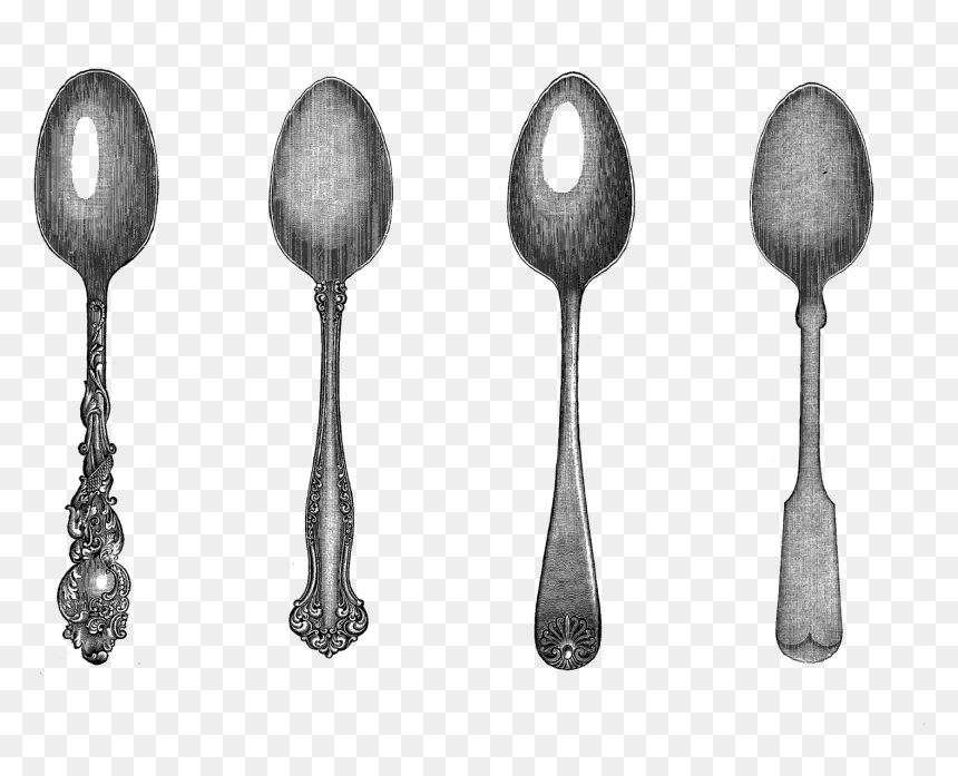 19 Utensils Graphic Royalty Free Vintage Huge Freebie - Vintage Spoon Clip Art, HD Png Download - kitchen utensils png