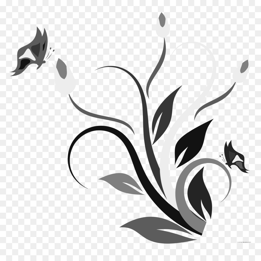Butterfly On A Flower Clip Art, HD Png Download - hawaiian flowers png