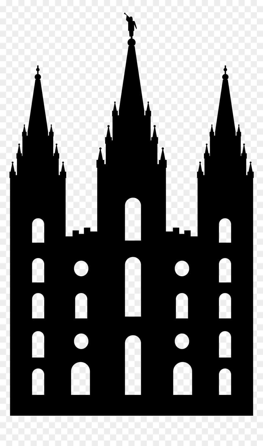 Salt Lake Temple Silhouette, HD Png Download - temple bell png