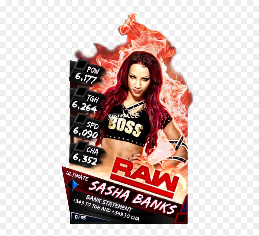 Wwe Supercard Ultimate Cards, HD Png Download - sasha banks png