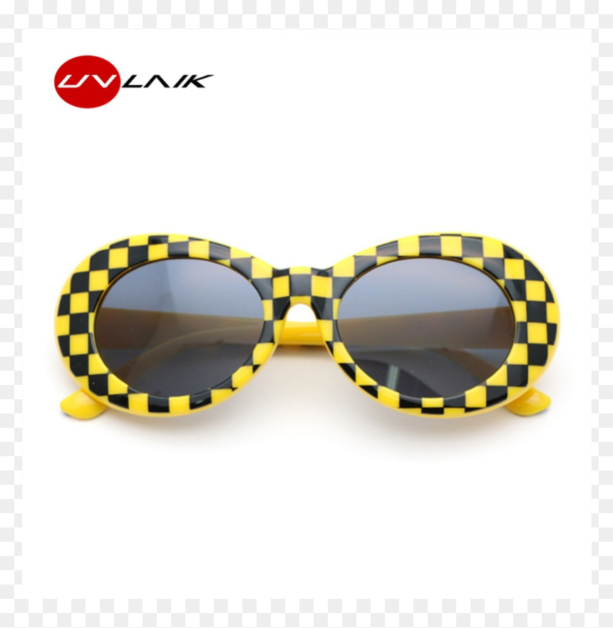 Checkered Yellow Clout Glasses, HD Png Download - clout goggles png transparent