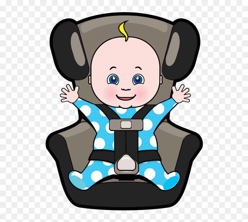Cartoon Baby In Car Seat, HD Png Download - car seat png