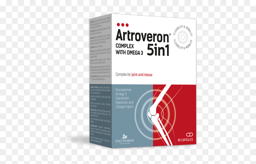 Artroveron 5 In1 N 90 - Artroveron 5 In 1 With Omega 3, HD Png Download - joint transparent png