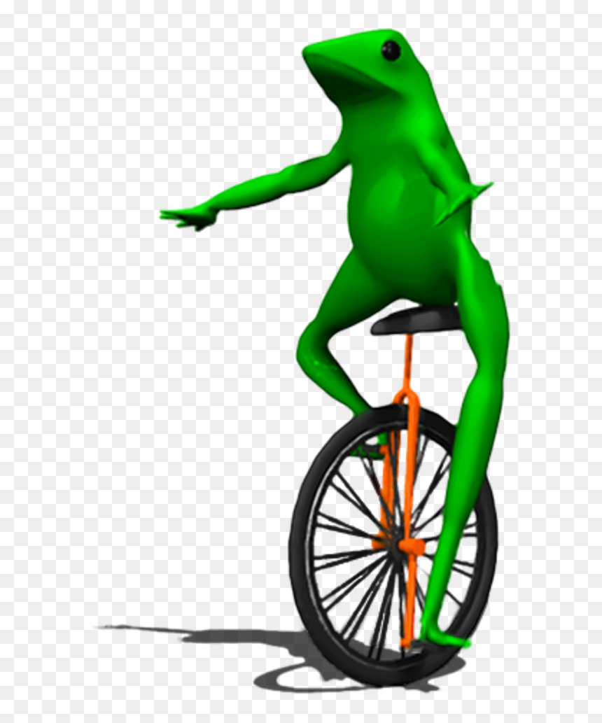 Green Vertebrate Frog Amphibian Tree Frog Bicycle Vehicle - Here Come Dat Boi, HD Png Download - meme png transparent