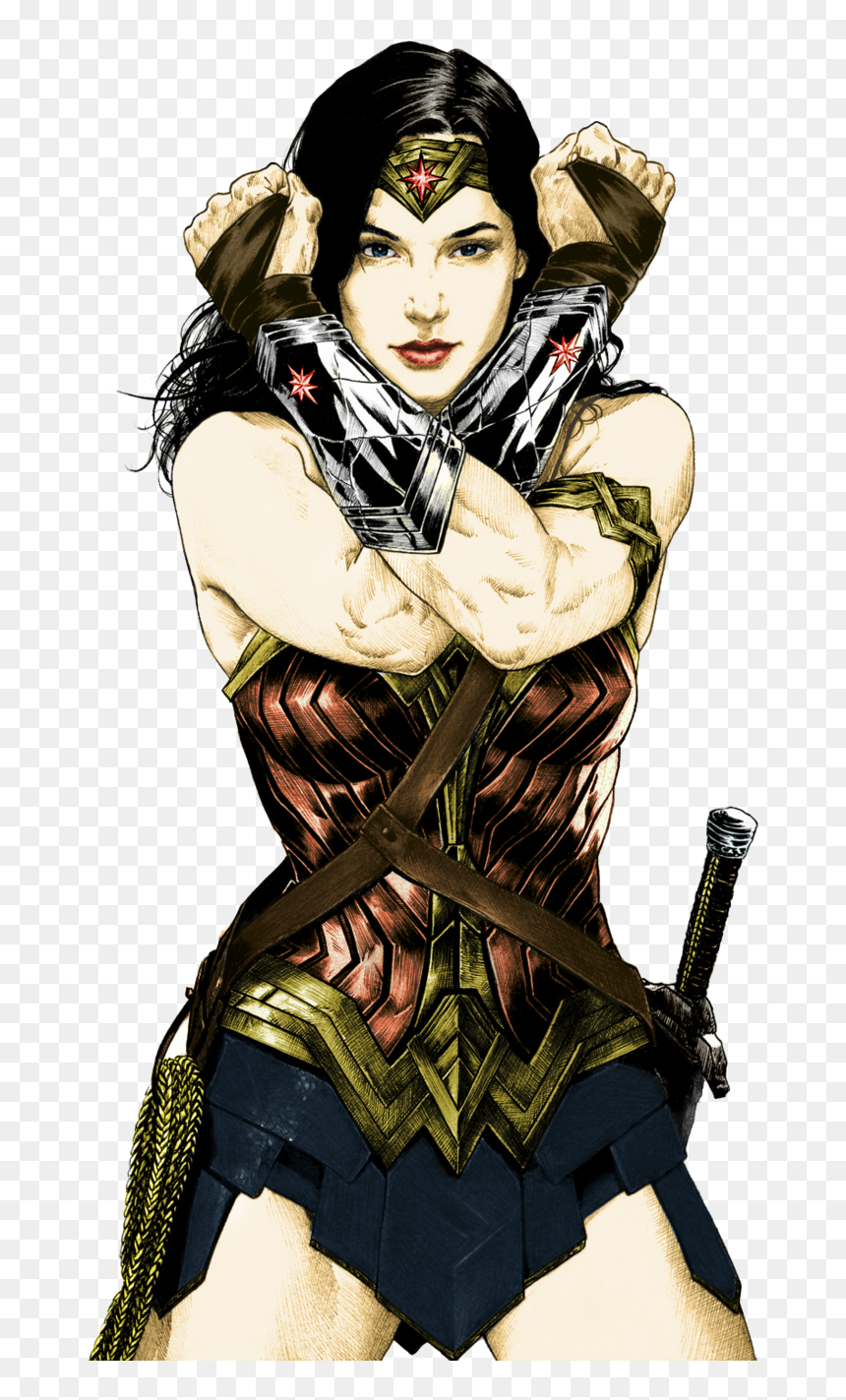 Transparent Batman Vs Superman Clipart - Wonder Woman Gal Gadot Drawing, HD Png Download - gal gadot wonder woman png