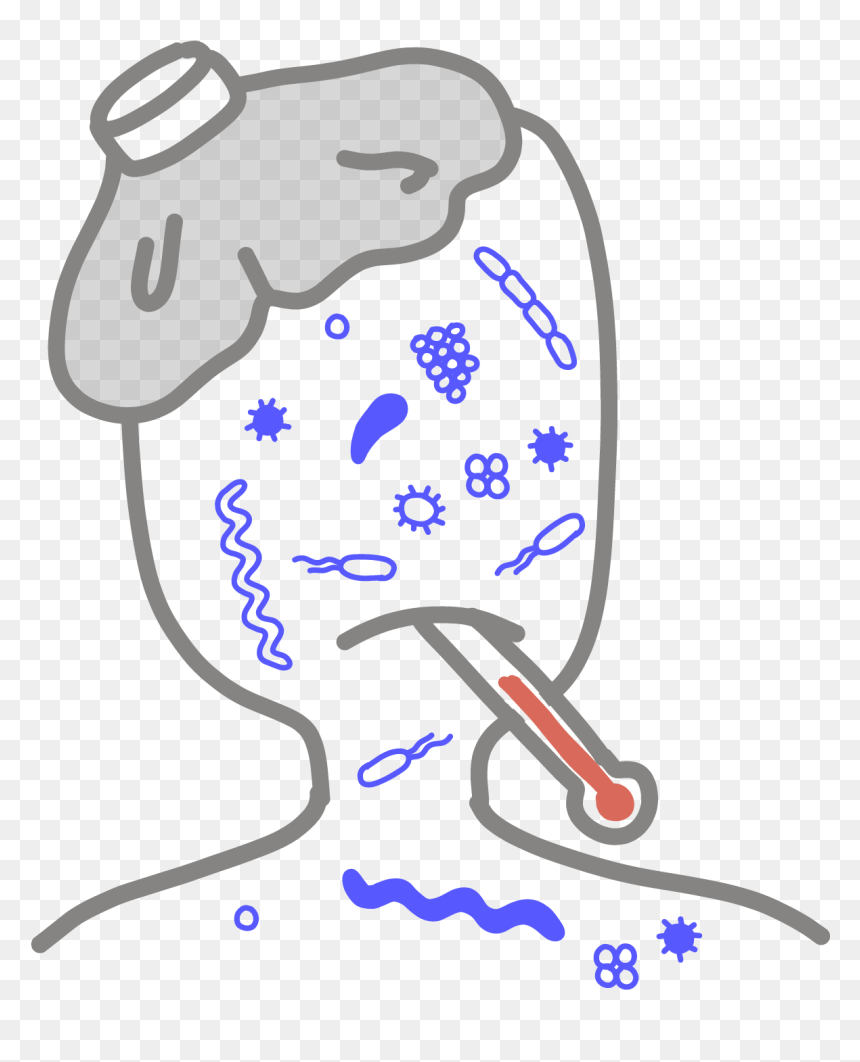 Image Of A Headshot Containing Pathogens On Its Face, HD Png Download - sick person png