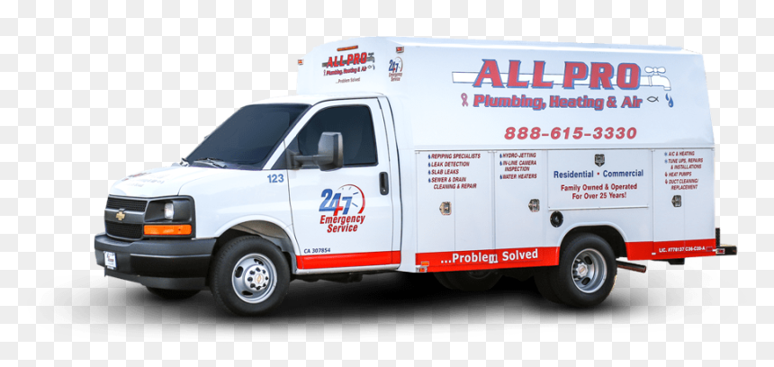 All Pro Plumbing Truck - Commercial Vehicle, HD Png Download - running water png