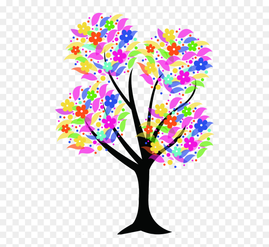 Árboles De Colores Para Dibujar, HD Png Download - family tree clipart png