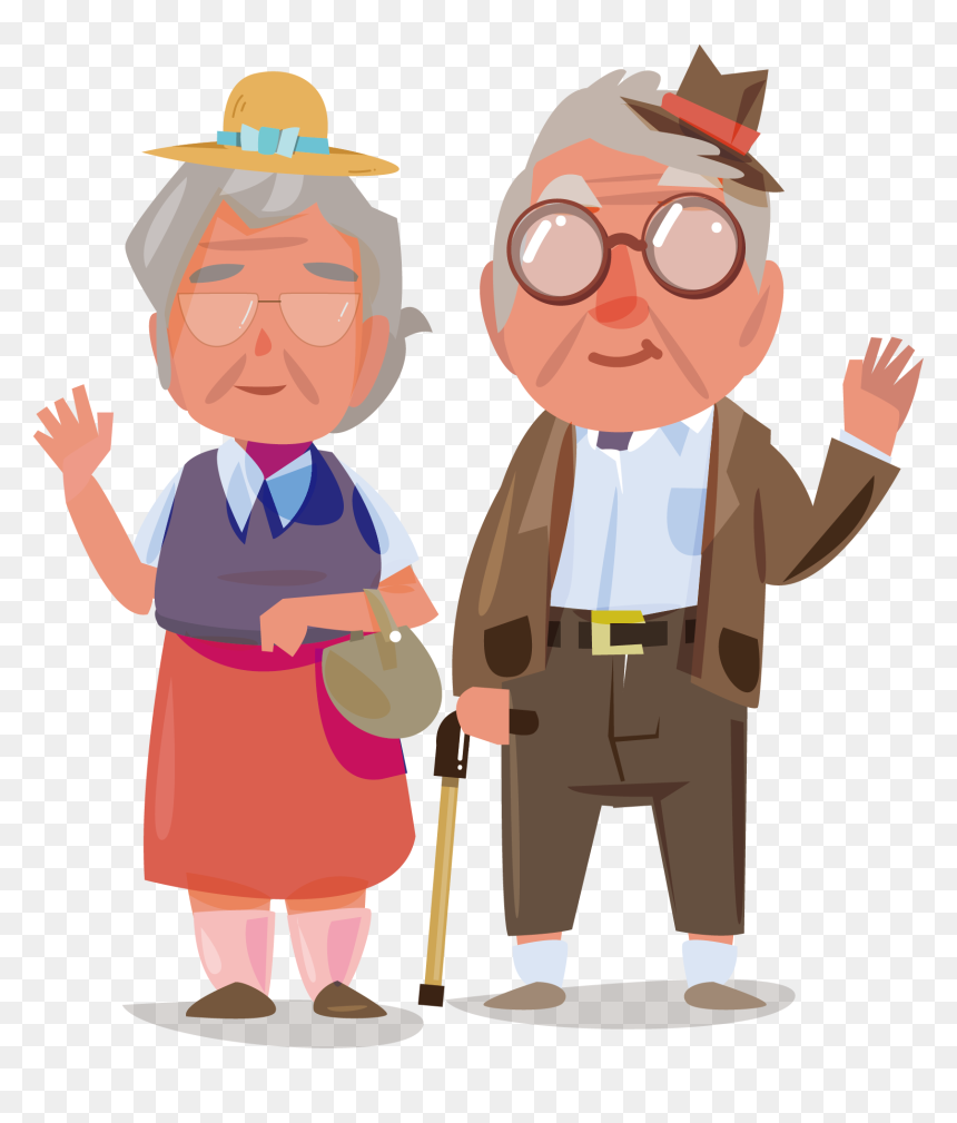 Transparent Old Couple Clipart - Old Couple Illustration Png, Png Download - old couple png