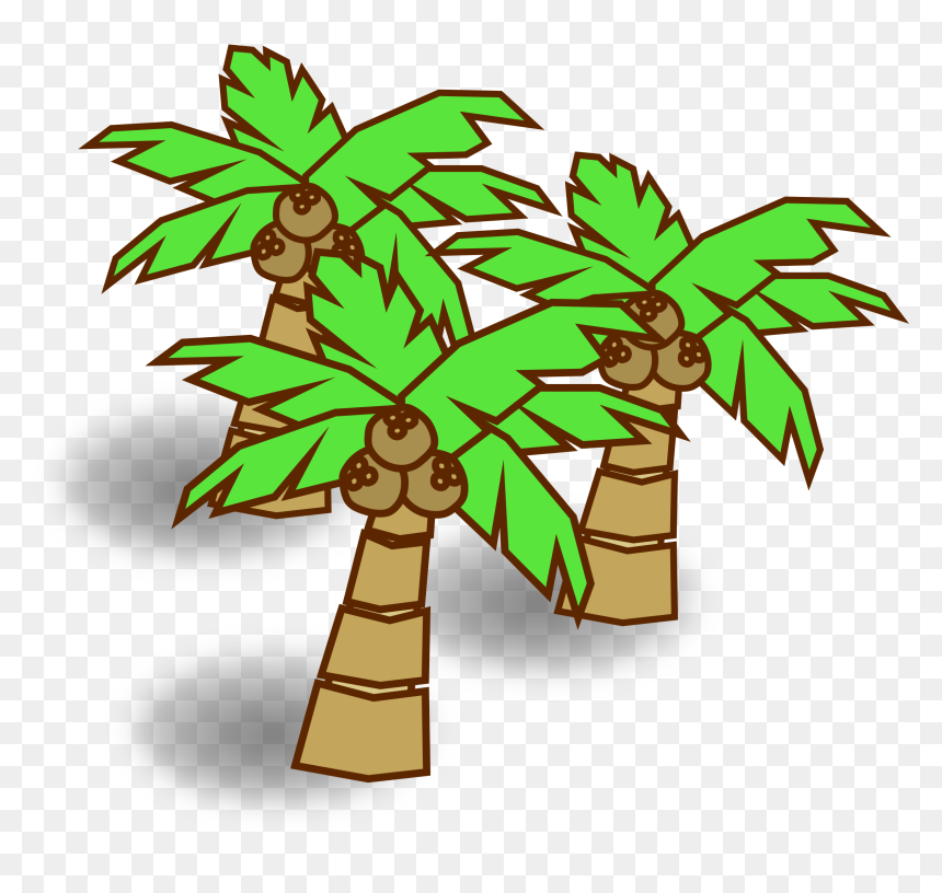 Plant,flower,leaf - Coconut Tree Cartoon, HD Png Download - jungle leaf png