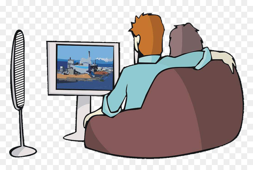 Transparent Clipart Tvs - Couples Watch Tv Clipart, HD Png Download - old couple png