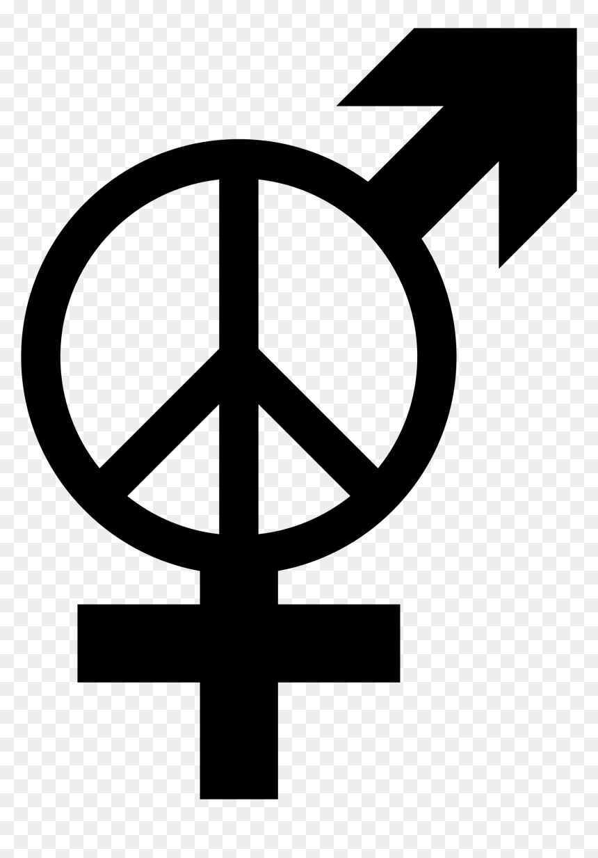 Gender Peace - Gender Equality And Peace, HD Png Download - white peace sign png