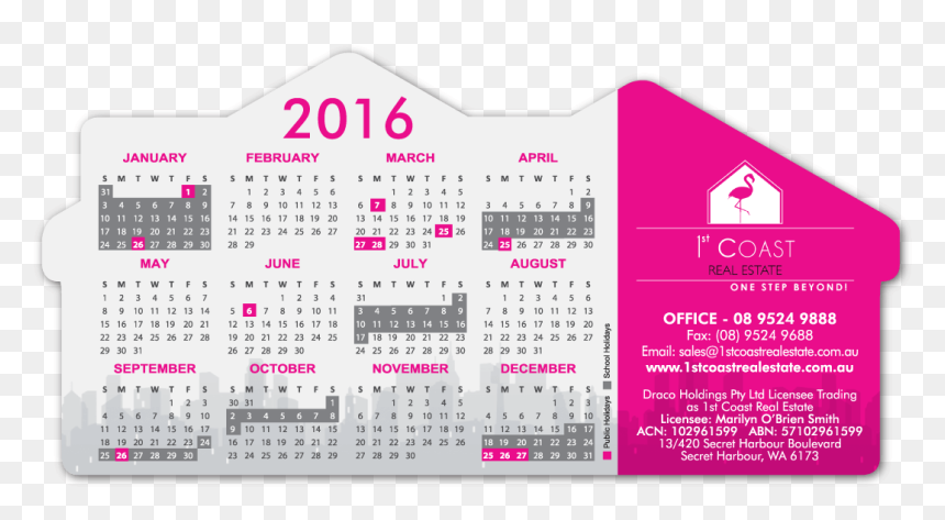 Real Estate Fridge Magnet-97mm X 197mm - Calendar, HD Png Download - fridge magnet png