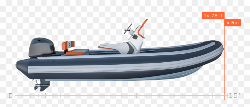 Pure 450 G2 - Rigid-hulled Inflatable Boat, HD Png Download - speedboat png