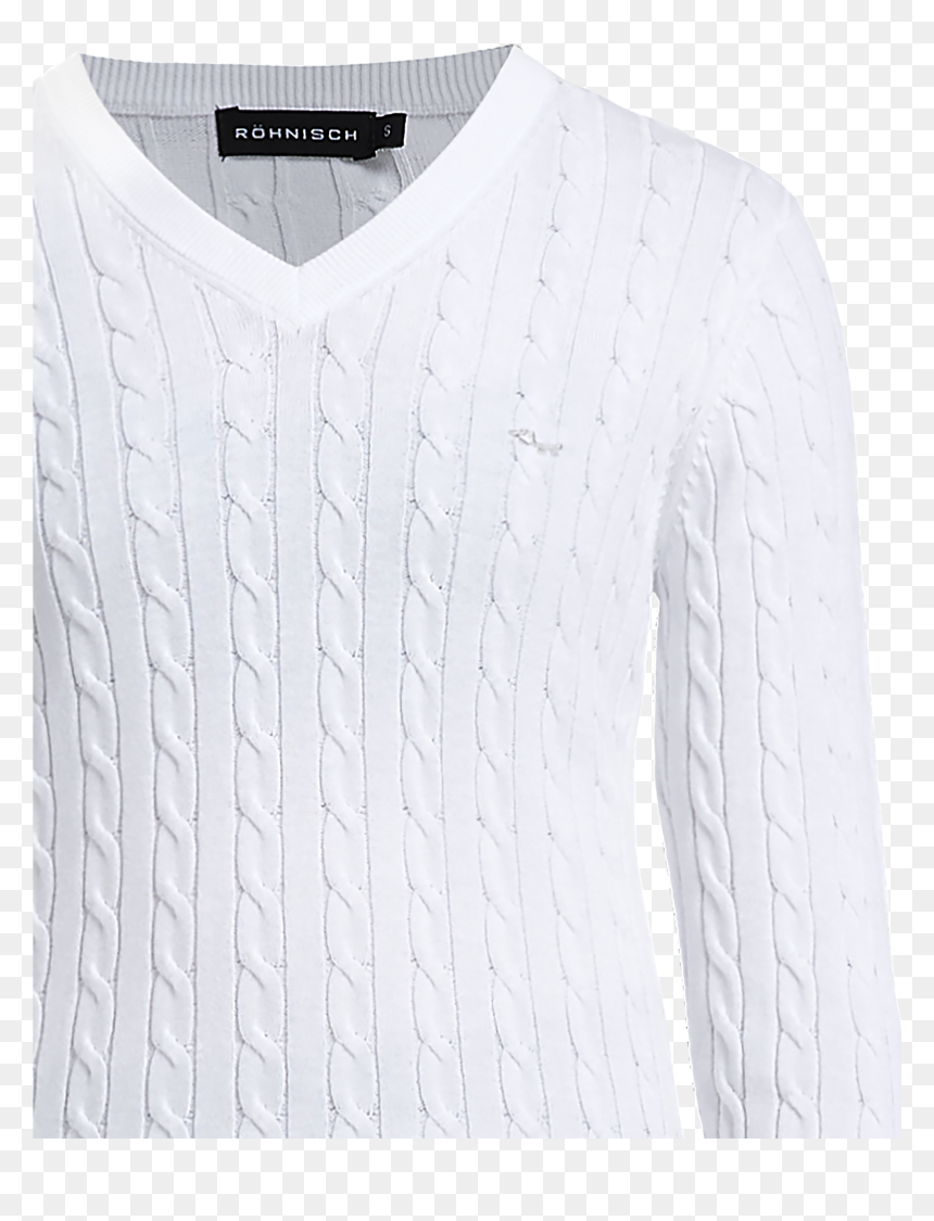 Cable Pullover, White - Sweater, HD Png Download - black sweater png