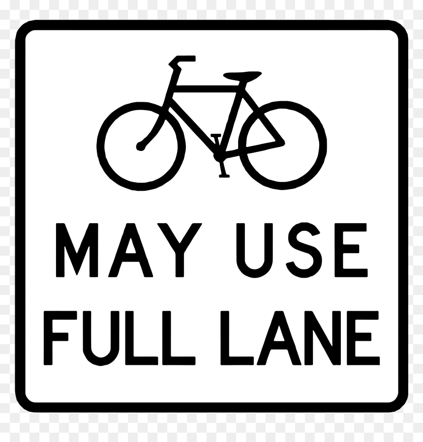 0372 May Use Full Lane - Bicycle, HD Png Download - bike lane png