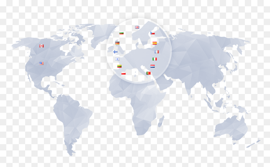 White World Map On Black Background, HD Png Download - teamspeak png