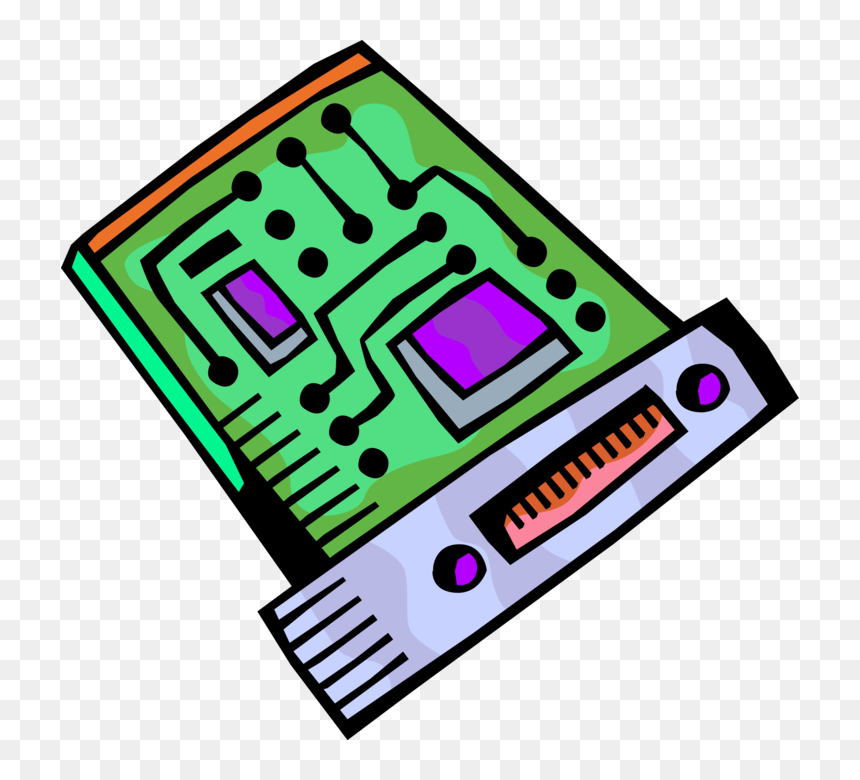 Vector Illustration Of Personal Computer Printed Circuit - Graphic Design, HD Png Download - circuit vector png