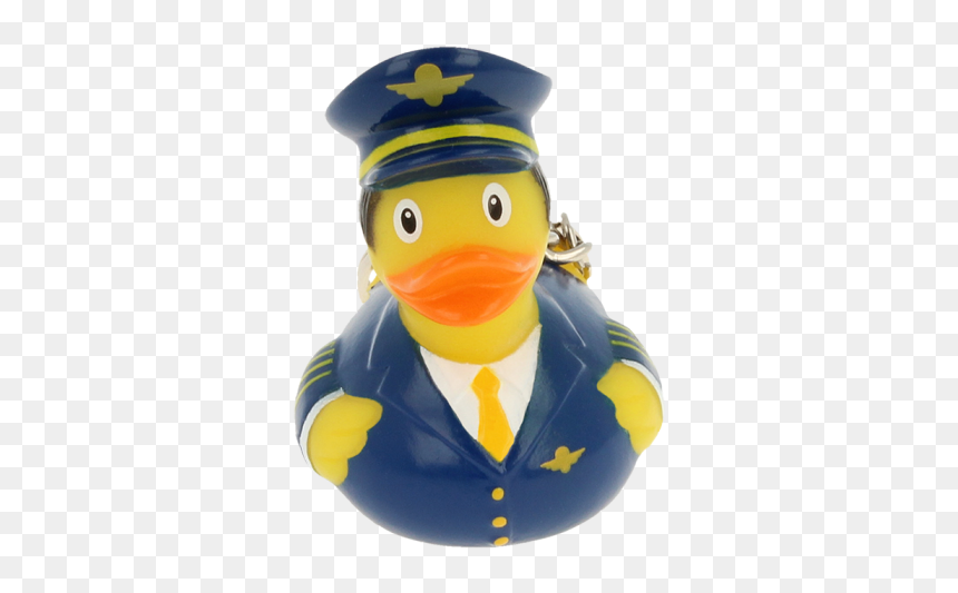 Lilalu Quietscheente Schlüsselanhänger Pilot Frontansicht - Duck, HD Png Download - pilot hat png