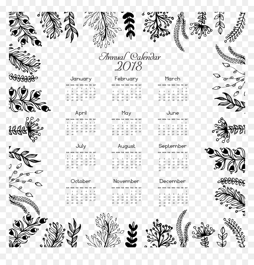 Clip Art Calendario Marco - Calendrier 2018 Jolie, HD Png Download - marcos vector png