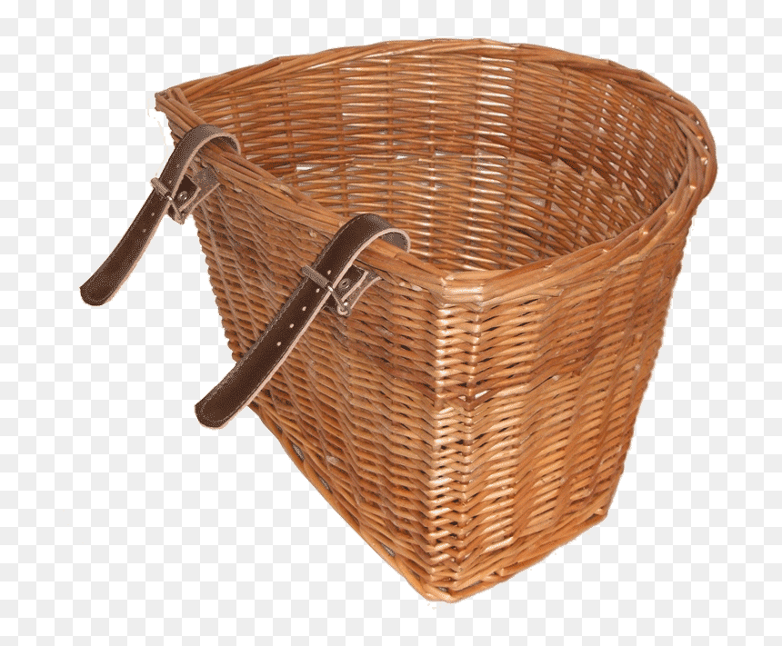 Medium Wicker Bike Basket Med - Bike Basket Transparent, HD Png Download - wicker basket png