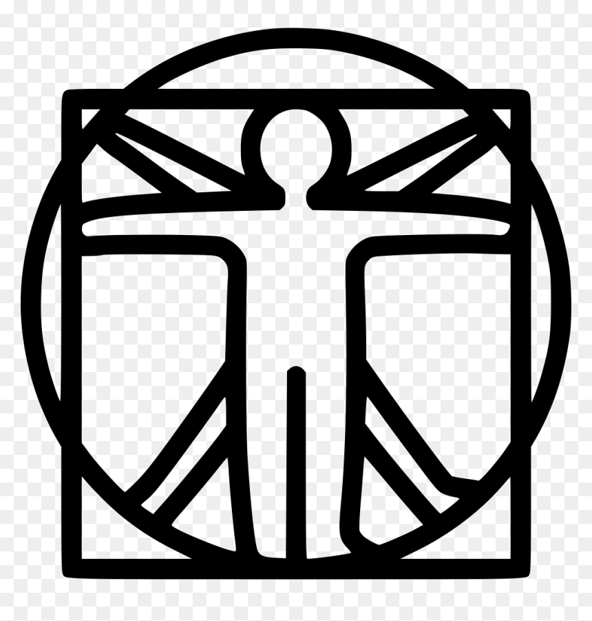 Davinci Vinchi Vitruvian Man Human Antropo - Da Vinci Man Icon, HD Png Download - man symbol png