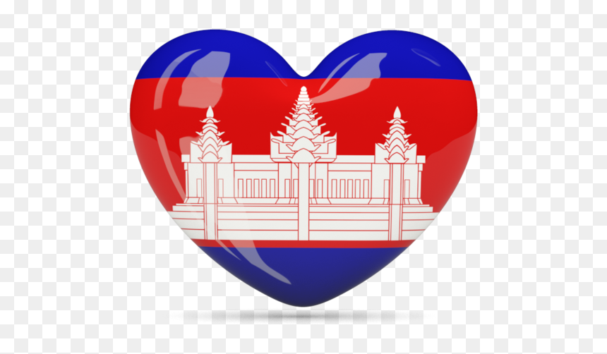 Cambodia Flag Heart, HD Png Download - angkor wat png