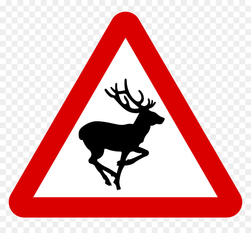 Wild Animals Road Sign, HD Png Download - wild animals png