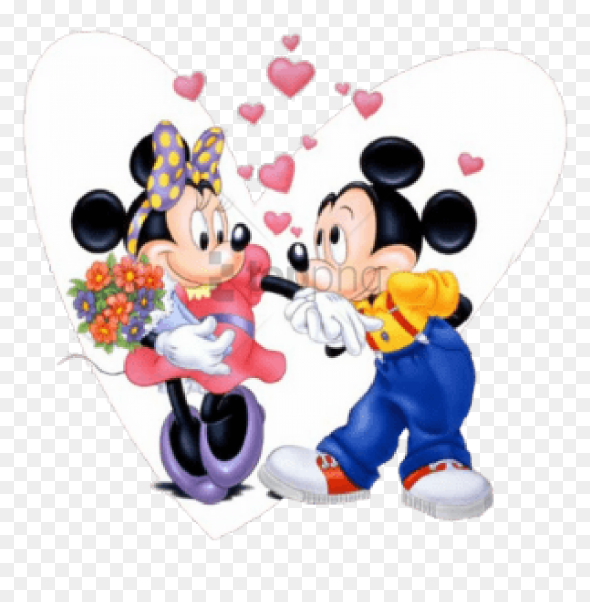 Cartoon,clip Cartoon,art - Mickey Mouse & Minnie Mouse Png, Transparent Png - animated heart png