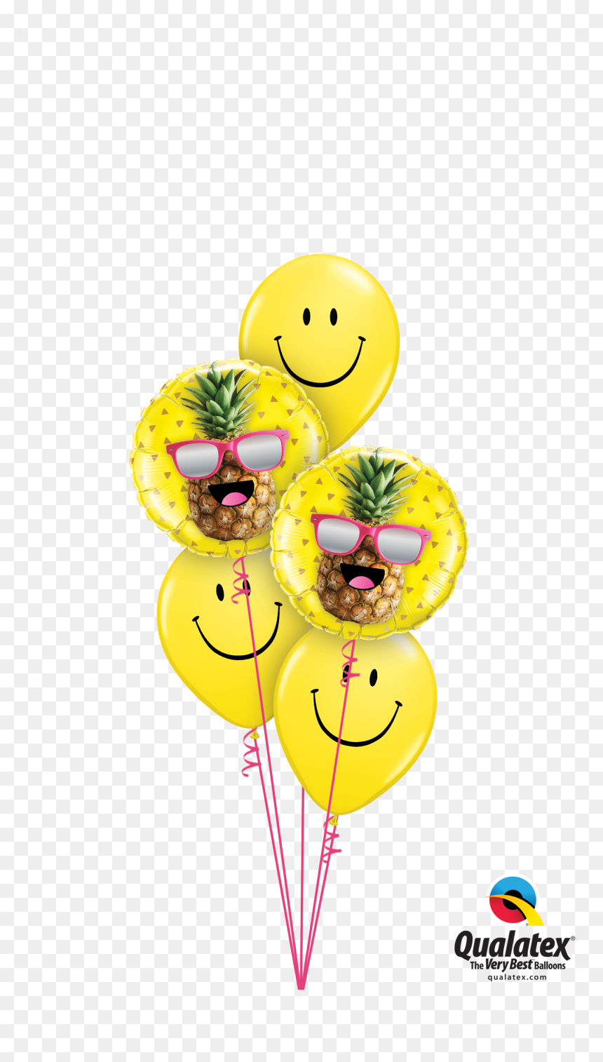 Cool Pineapple And Smiley Face Back To School Balloon - Qualatex, HD Png Download - cool face png