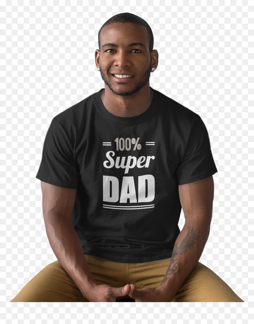 Black Man T Shirt Mockup, HD Png Download - super dad png