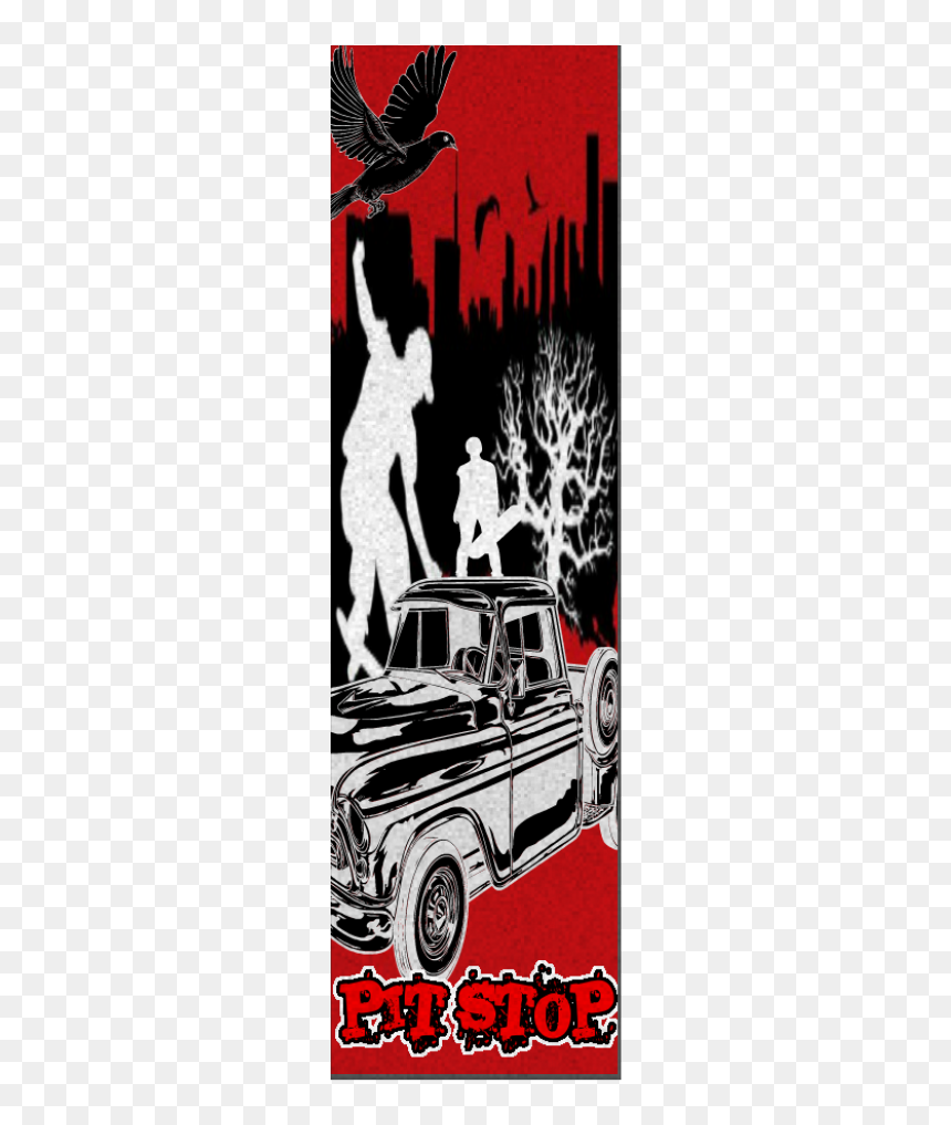 Pit Stop Old School Black And White Grip Tape - Illustration, HD Png Download - old school car png