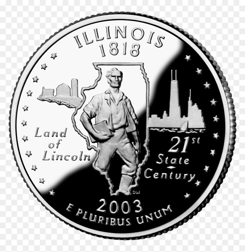 Illinois Outline Png - Illinois State Quarter, Transparent Png - illinois outline png