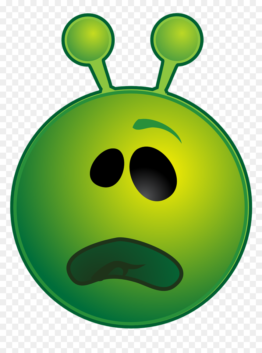 Smiley Green Ailen, HD Png Download - confused emoticon png