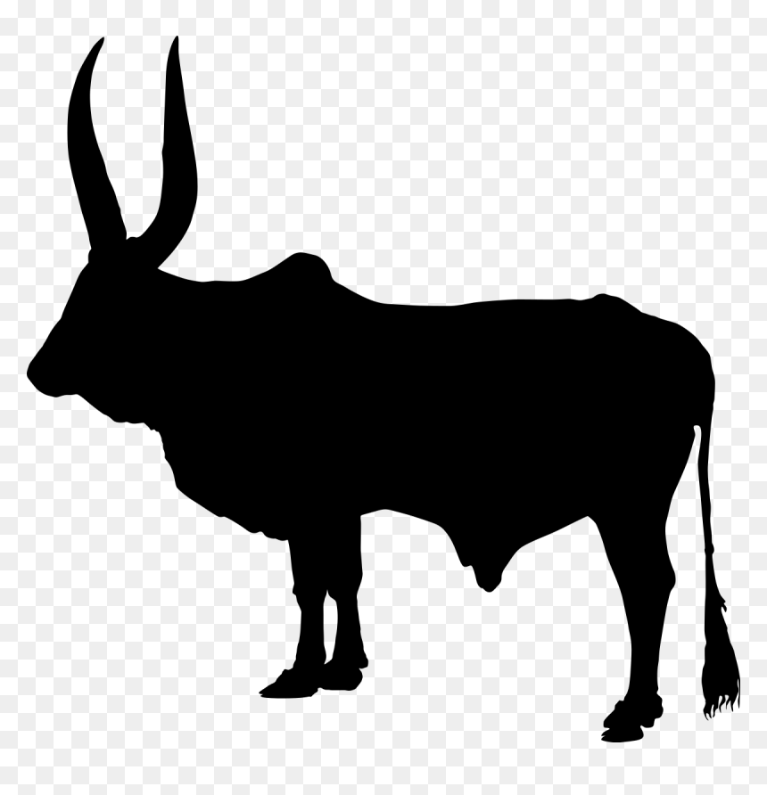 Clipart Zebu, HD Png Download - goat silhouette png
