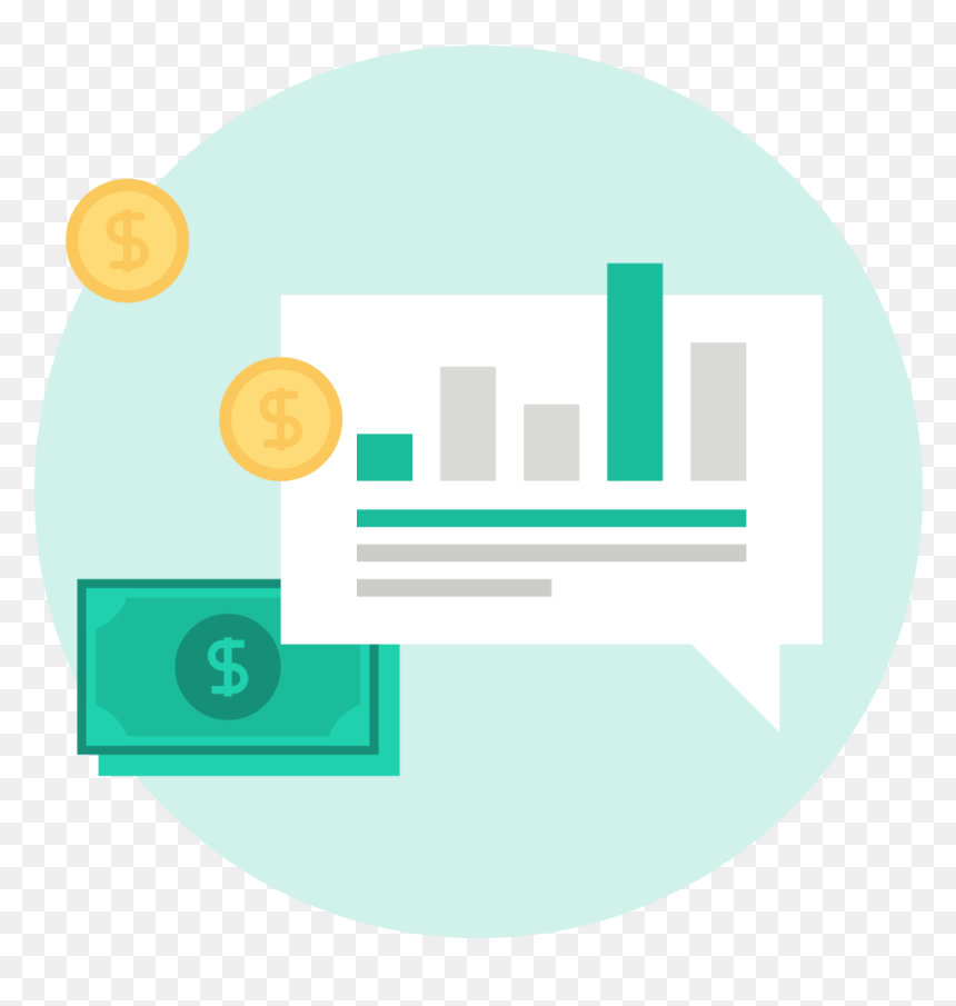 A Bar Graph Surrounded By Money - Circle, HD Png Download - bar chart png