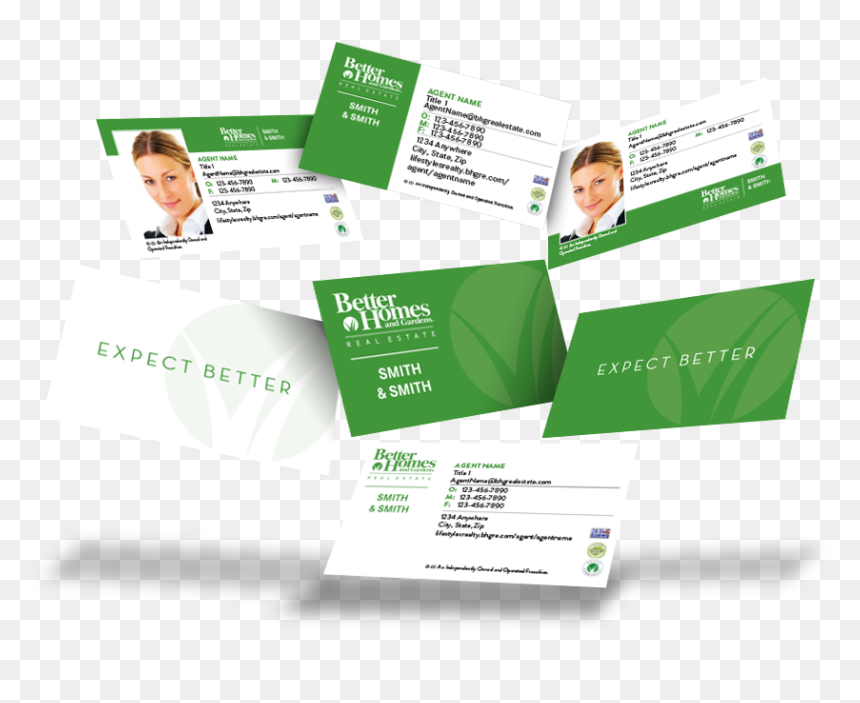 Clip Art Real Estate Business Card Design - Better Homes And Gardens Real Estate Business Cards, HD Png Download - better homes and gardens logo png