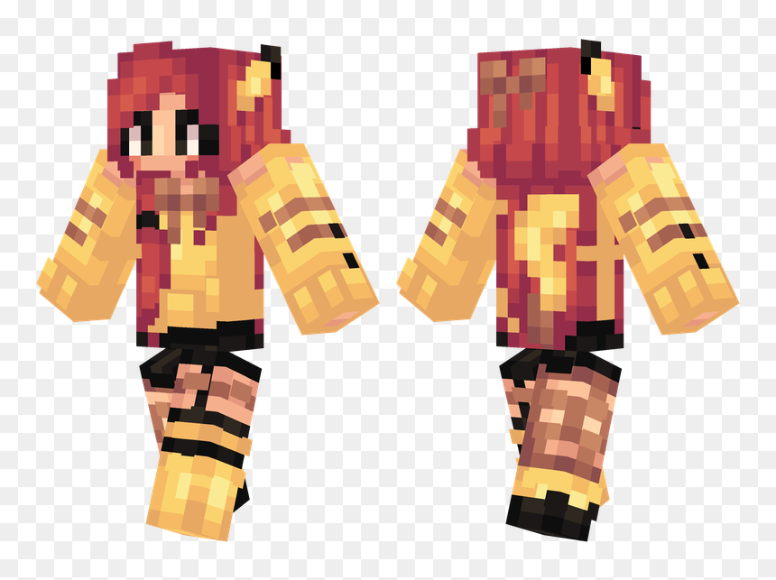Girl Pikachu Skin, HD Png Download - minecraft ghast png