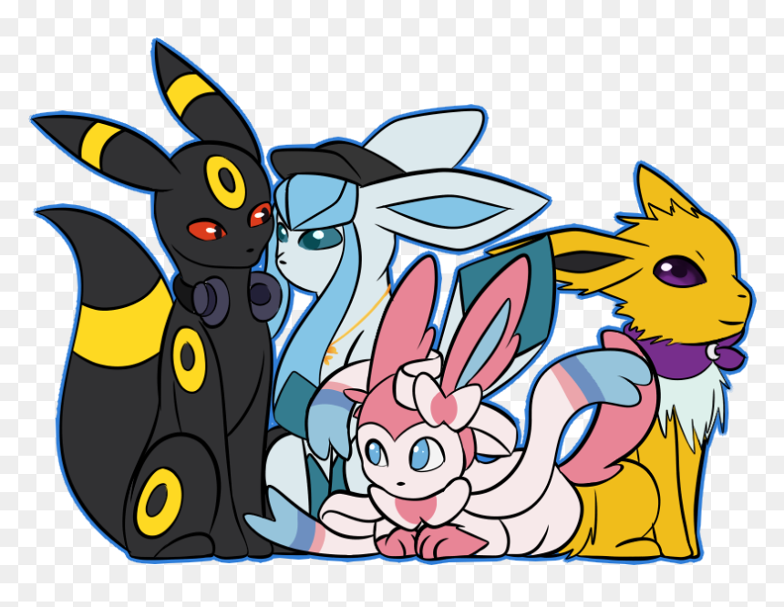 Eeveelution Group - Cartoon, HD Png Download - eeveelutions png