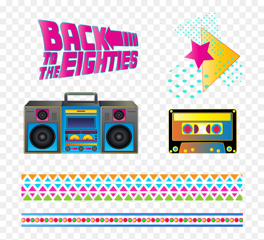 80er Png, Transparent Png - boombox vector png