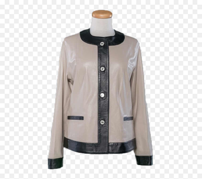 Leather Jacket, HD Png Download - grey button png