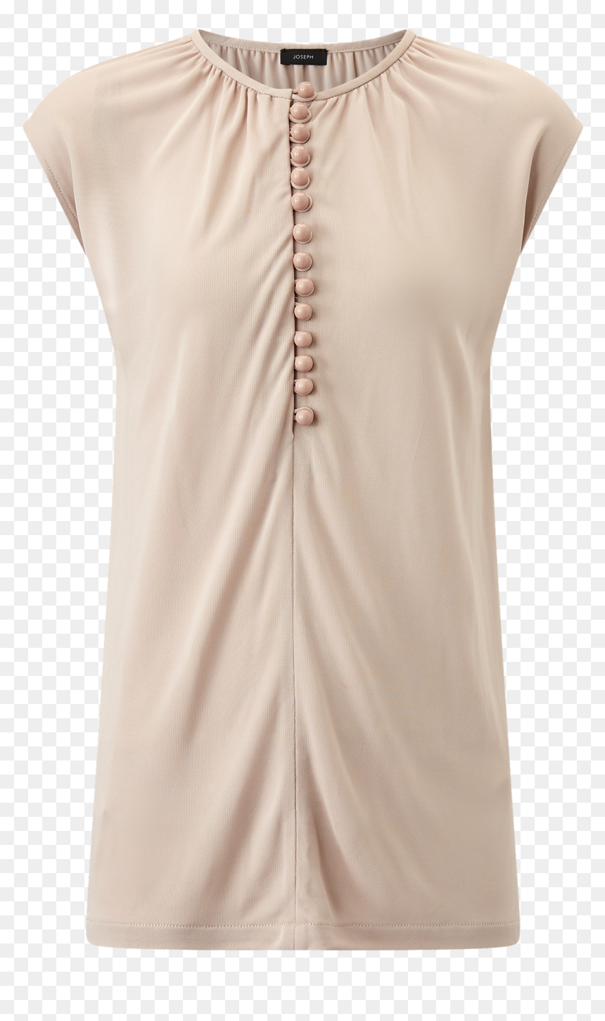 Joseph, Button Top Crepe Jersey, In Oyster - Blouse, HD Png Download - grey button png